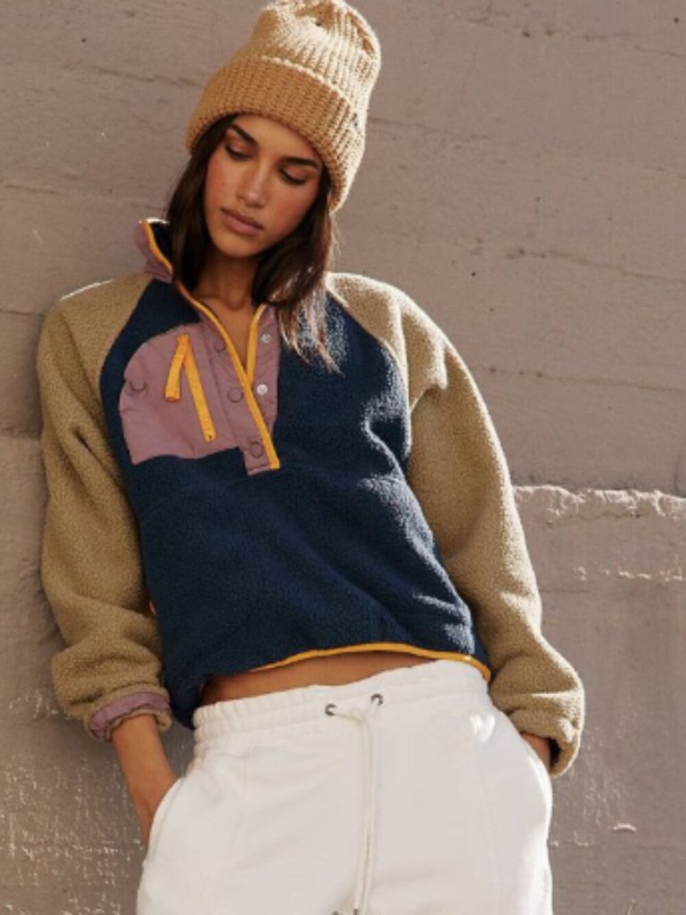 Hit The Slopes Colorblock Fleece Pullover Size XS NEW